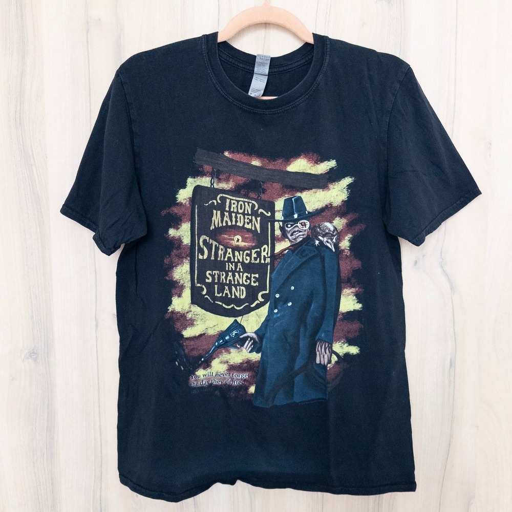 Iron Maiden Mens Graphic T-Shirt Medium Black Heavy Metal Rock Band‎ Gildan